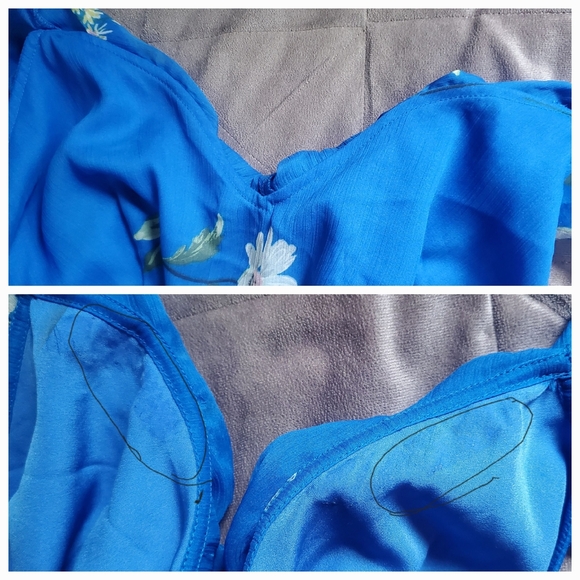 ASOS DESIGN Blue Floral Print Ruffle Maxi Dress Size 12 - Picture 14 of 14